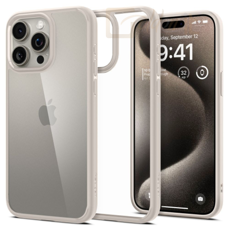 Okostelefon kiegészítő Spigen Ultra Hybrid iPhone 15 Pro Natural titanium - ACS07214