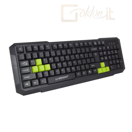Billentyűzet Esperanza Aspis Gaming Keyboard Black/Green UK - EGK102G