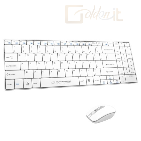 Billentyűzet Esperanza Liberty Wireless Keyboard White US - EK122W