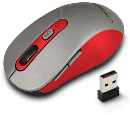 Egér Esperanza Adara Wireless Optical Mouse Grey/Red - EM131R