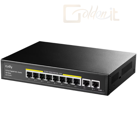 Hálózati eszközök Cudy GS1010PE 10-Port Gigabit PoE+ Switch Black - GS1010PE