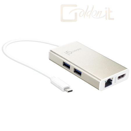 Notebook kiegészitők j5create JCA374 USB-C Multi-Adapter - HDMI/Ethernet/USB3.1 HUB/PD 3.0 Silver - JCA374-N