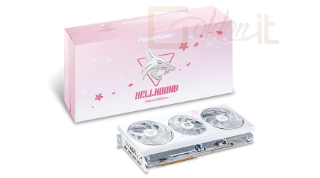 Videókártya PowerColor RX7800 XT 16GB DDR6 Hellhound Sakura Limited Edition - RX7800XT 16G-L/OC/SAKURA