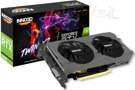 Videókártya Inno3D GeForce RTX3050 6GB DDR6 Twin X2 - N30502-06D6-1711VA60