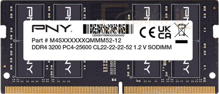 RAM - Notebook PNY 16GB DDR4 3200MHz Performance SODIMM Black - MN16GSD43200-TB