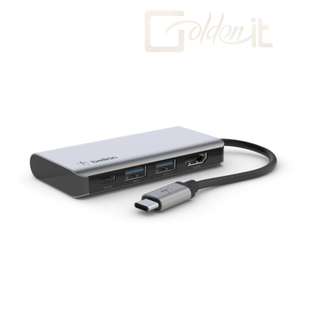 Notebook kiegészitők Belkin USB-C 4-in-1 Multiport Adapter Grey - AVC006BTSGY