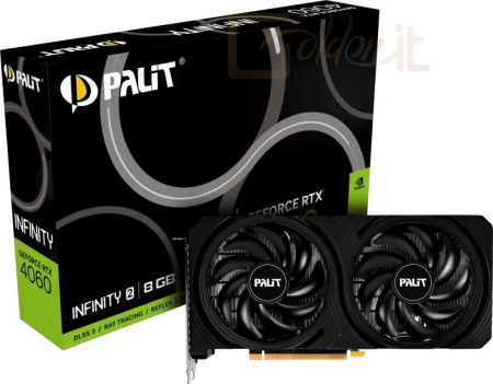 Videókártya Palit GeForce RTX4060 8GB DDR6 Infinity 2 - NE64060019P1-1070L