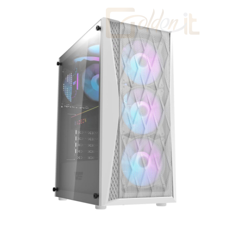 Ház darkFlash DK352 Mesh Tempered Glass White - DK352 MESH WHITE