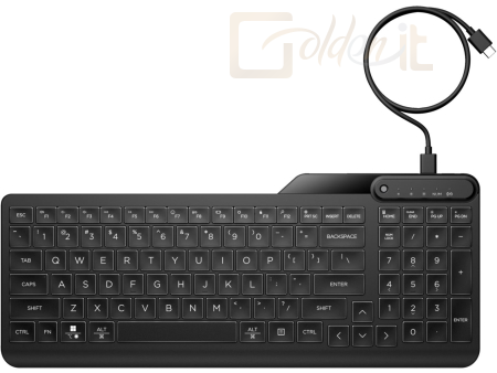Billentyűzet HP 405 Multi-Device Backlit Wired Keyboard Black - 7N7C1AA#AKC