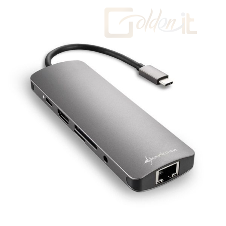 Notebook kiegészitők Sharkoon USB-C Docking Station Grey - 4044951026739