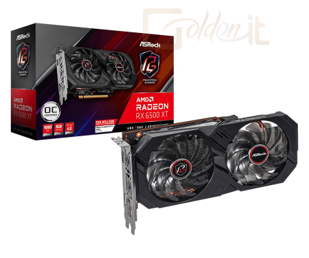 Videókártya ASRock Radeon RX6500 XT Phantom Gaming 8GB OC - 90-GA3VZZ-00UANF