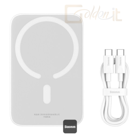 Powerbank vésztöltők Baseus Magnetic Mini 6000mAh Powerbank White - P10059002223-00