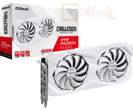Videókártya ASRock Radeon RX6600 8GB Challenger White - 90-GA4UZZ-00UANF