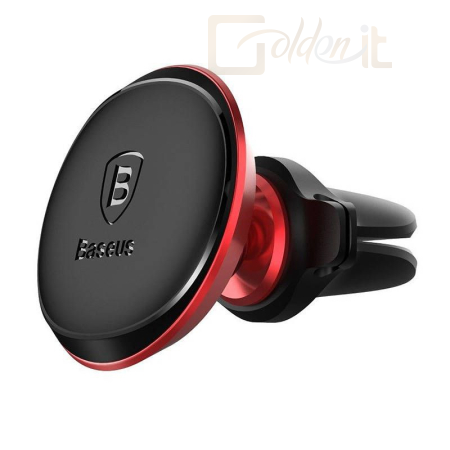 Okostelefon kiegészítő Baseus Magnetic Air Vent Car Mount Holder with cable clip Black/Red - C40141201913-00
