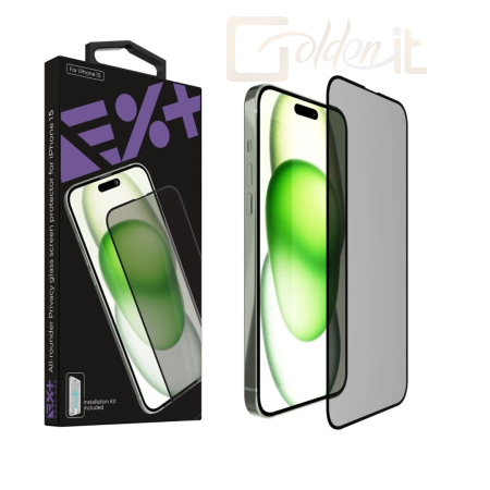 Okostelefon kiegészítő Next One All-rounder Privacy Glass Screen Protector for iPhone 15 - IPH-15-PRV