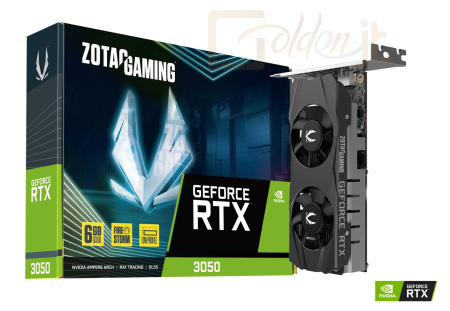 Videókártya Zotac GeForce RTX3050 6GB  DDR6 Gaming Low Profile - ZT-A30510L-10L