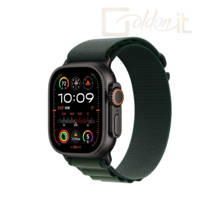 Okosóra Apple Watch Ultra 2 v2 Cellular 49mm Black Titanium Case with Dark Green Alpine Loop L - MX4T3