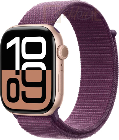 Okosóra Apple Watch S10 GPS 46mm Rose Gold Alu Case with Plum Sport Loop - MWWV3