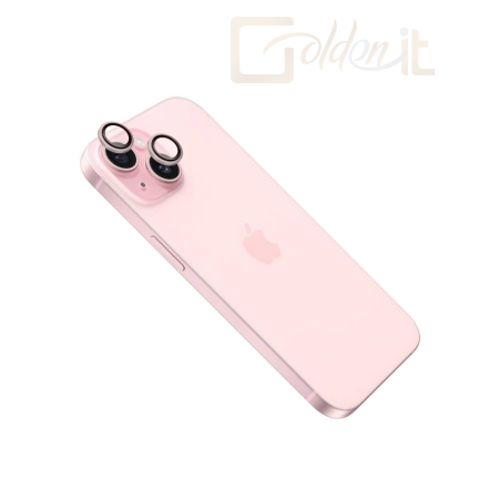 Okostelefon kiegészítő FIXED edzett üveg kamera lencsevédő Apple iPhone 16 /16 Plus telefonokhoz, pink - FIXGC2-1400-PI