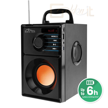 Hangfal Media-Tech MT3145 V2 BoomBox Bluetooth Speaker Black - MT3145 V2