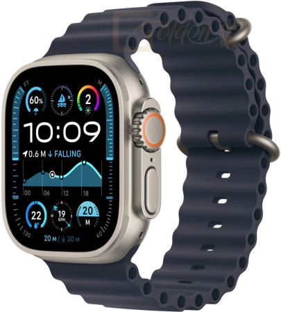 Okosóra Apple Watch Ultra 2 v2 Cellular 49mm Natural Titanium Case with Navy Ocean Band - MX4D3