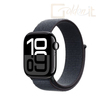 Okosóra Apple Watch S10 GPS 42mm Jet Black Alu Case with Ink Sport Loop - MWWG3