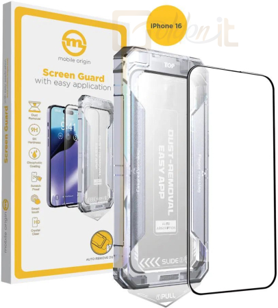 Okostelefon kiegészítő Mobile Origin Screen Guard with easy application iPhone 16 Yellow - SGZ-I16