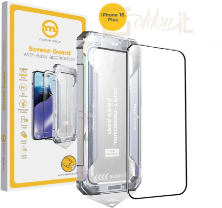 Okostelefon kiegészítő Mobile Origin Screen Guard with easy application iPhone 16 Plus Yellow - SGZ-I16PLUS