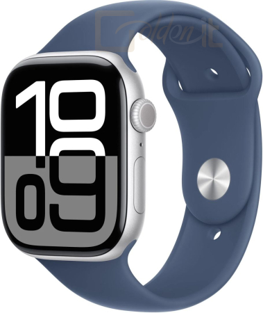 Okosóra Apple Watch S10 Cellular 46mm Silver Alu Case with Denim Sport Band S/M - MWY03