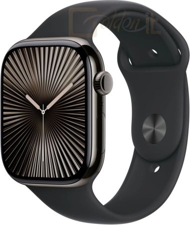 Okosóra Apple Watch S10 Cellular 46mm Slate Titanium Case with Black Sport Band S/M - MWYD3