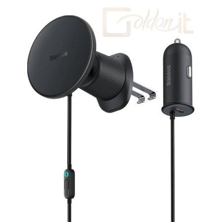 Okostelefon kiegészítő Baseus CW01 15W + 25W Magnetic Wireless Charging Car Mount + Charger Black - C40141000111-00