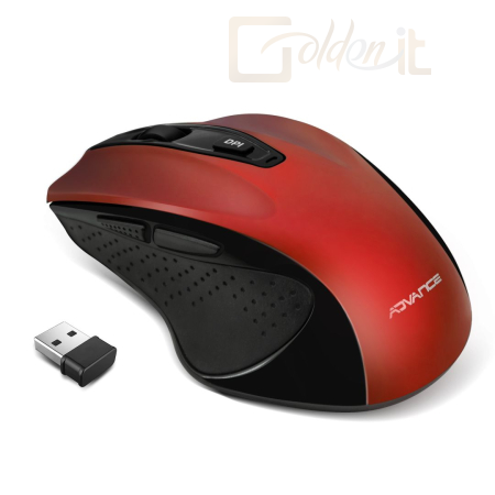 Egér Advance Shape 6D Wireless Mouse Red - S-SHAPE-RE