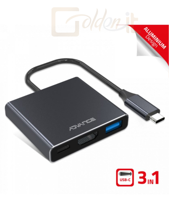 Notebook kiegészitők Advance Xpand Smart 3in1 HUB Grey - HUB-C3IN1