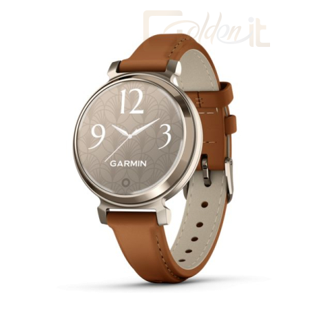 Okosóra Garmin Lily 2 Classic Cream Gold with Light Brown Leather Strap - 010-02839-02
