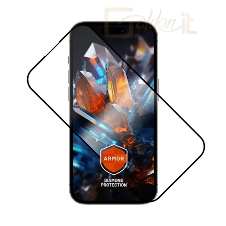 Okostelefon kiegészítő FIXED Rendkívül tartós edzett üveg por elleni aplikátorral Apple iPhone 15 Pro Max készülékhez, fekete - FIXGA2-1203-BK