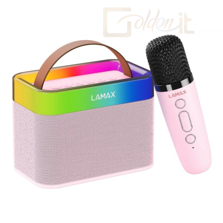 Hangfal Lamax KaraokeKid1 Bluetooth Speaker Pink - LXWSMKARAO1PA