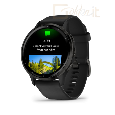 Okosóra Garmin Venu 3 Slate Stainless Steel Bezel with Black Case with Leather and Silicone Band - 010-02784-52