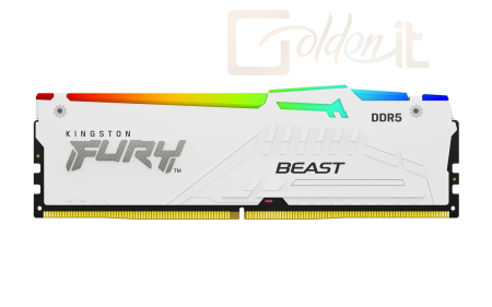 RAM Kingston 16GB DDR5 6400MHz Fury Beast RGB XMP White - KF564C32BWA-16