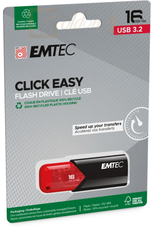 USB Ram Drive Emtec 16GB B110 USB3.2 Black/Red - ECMMD16GB113