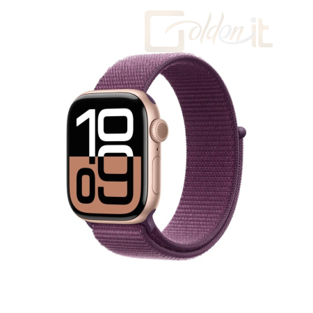 Okosóra Apple Watch S10 Cellular 42mm Rose Gold Alu Case with Plum Sport Loop - MWXC3