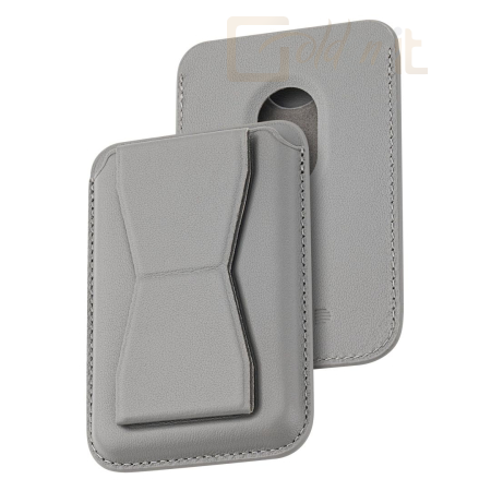 Okostelefon kiegészítő Dviced Leather magsafe cardholder with stand Grey - DV550003