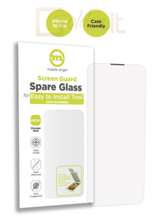 Okostelefon kiegészítő Mobile Origin Screen Guard Spare Glass Case Friendly iPhone 16 Pro - SGA-SP-I16PRO