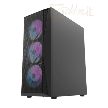Ház darkFlash DK352 Mesh Tempered Glass Black - DK352 MESH BLACK