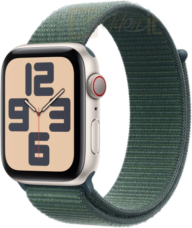 Okosóra Apple Watch SE2 v3 GPS + Cellular 44mm Starlight Alu Case with Lake Green Sport Loop - MXGV3