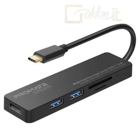 Notebook kiegészitők Promate  LinkHub-C Docking Station Black - LINKHUB-C