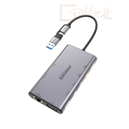 Notebook kiegészitők Promate  PrimeHub-MST Docking Station Silver - PRIMEHUB-MST