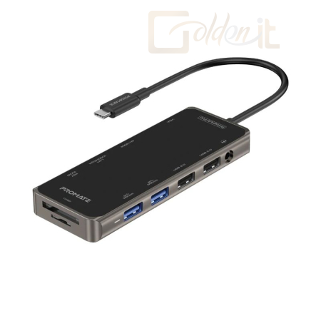 Notebook kiegészitők Promate  PrimeHub-Pro Docking Station Grey/Black - PRIMEHUB-PRO