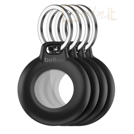 Okostelefon kiegészítő Belkin Waterproof Secure Holder with Key Ring for AirTag 4 Pack Black - MSC015BTBK