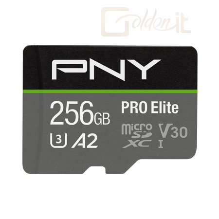 USB Ram Drive PNY 256GB microSDXC Pro Elite Class 10 U3 V30 A2 + adapterrel - P-SDU256V32100PRO-GE
