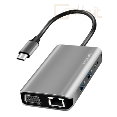 Notebook kiegészitők Logilink UA0410 USB-C 7-Port Docking Station Silver/Black - UA0410